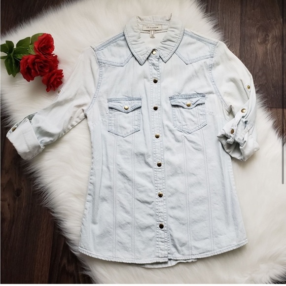 Life In Progress F21 Denim Shirt - Picture 1 of 7
